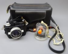 Nikonos underwater camera No.924471 black body, with W-Nikkor 1:2.5 f=35mm lens No.