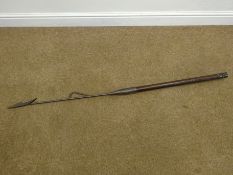 19th century Whale Harpoon, iron toggle tip with wooden handle,