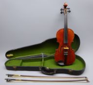 Murdoch & Murdoch violin c1930 with 36cm two-piece maple back and spruce top,