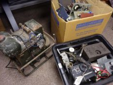 Onan portable generator and quantity of communication equipment spare parts, part units etc,