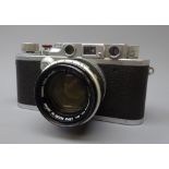 Leica 35mm film camera, Ernst Leitz Wetzlar D.R.P. No.326515, with Canon 50mm 1:1.8 No.