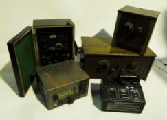 Communication equipment including RCA receiver, oak cased radio with bakelite knobs,