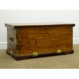 19th century rectangular brass bound oak Seaman's chest,