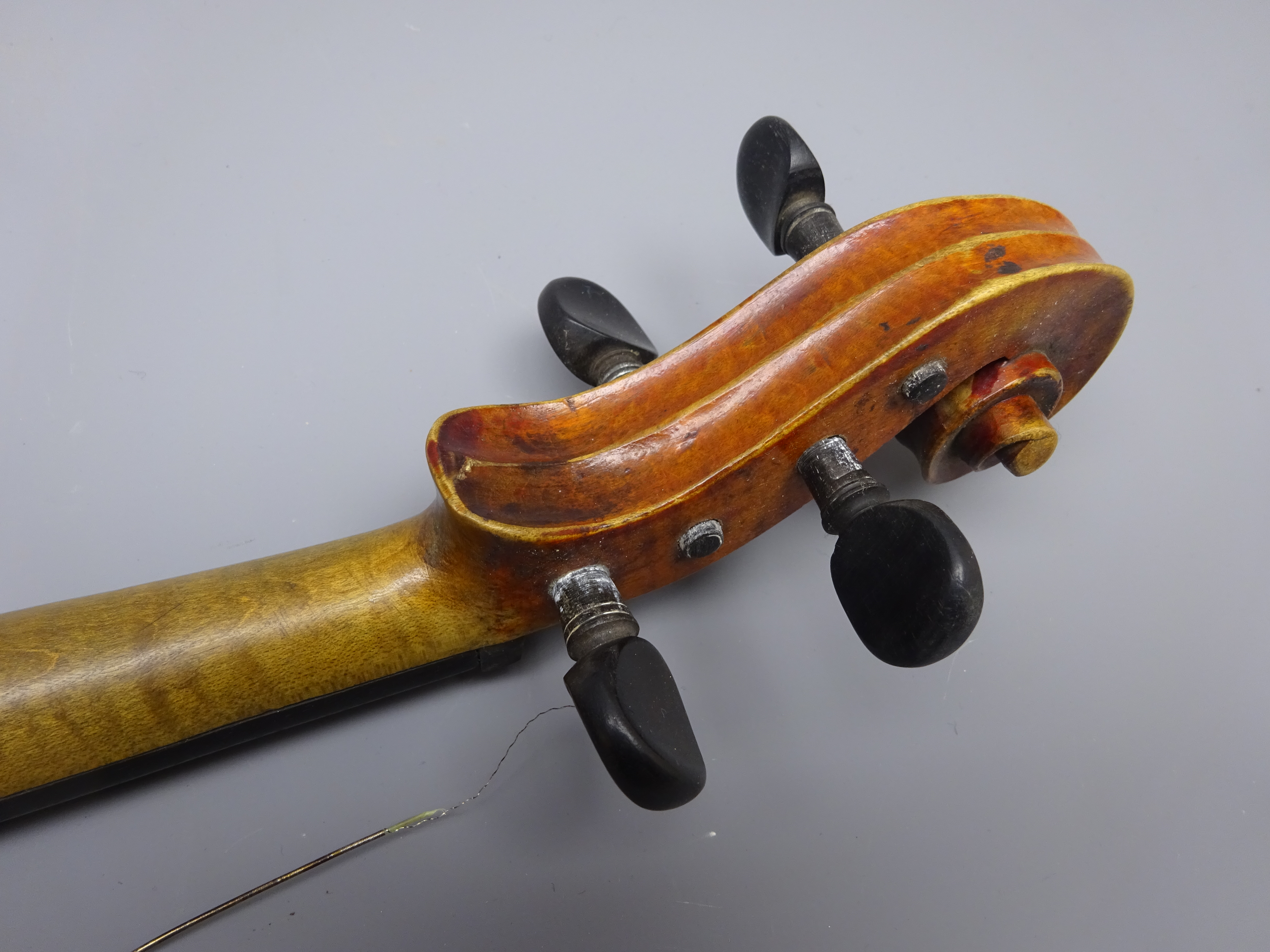 Early 20th century German violin with 36cm two-piece maple back and ribs and spruce top L58. - Image 5 of 9