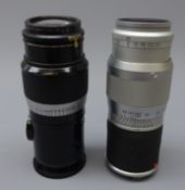 Ernst Leitz Hektor f=13,5cm 1:4,5 black lens No.325310 and similar chrome Nr.