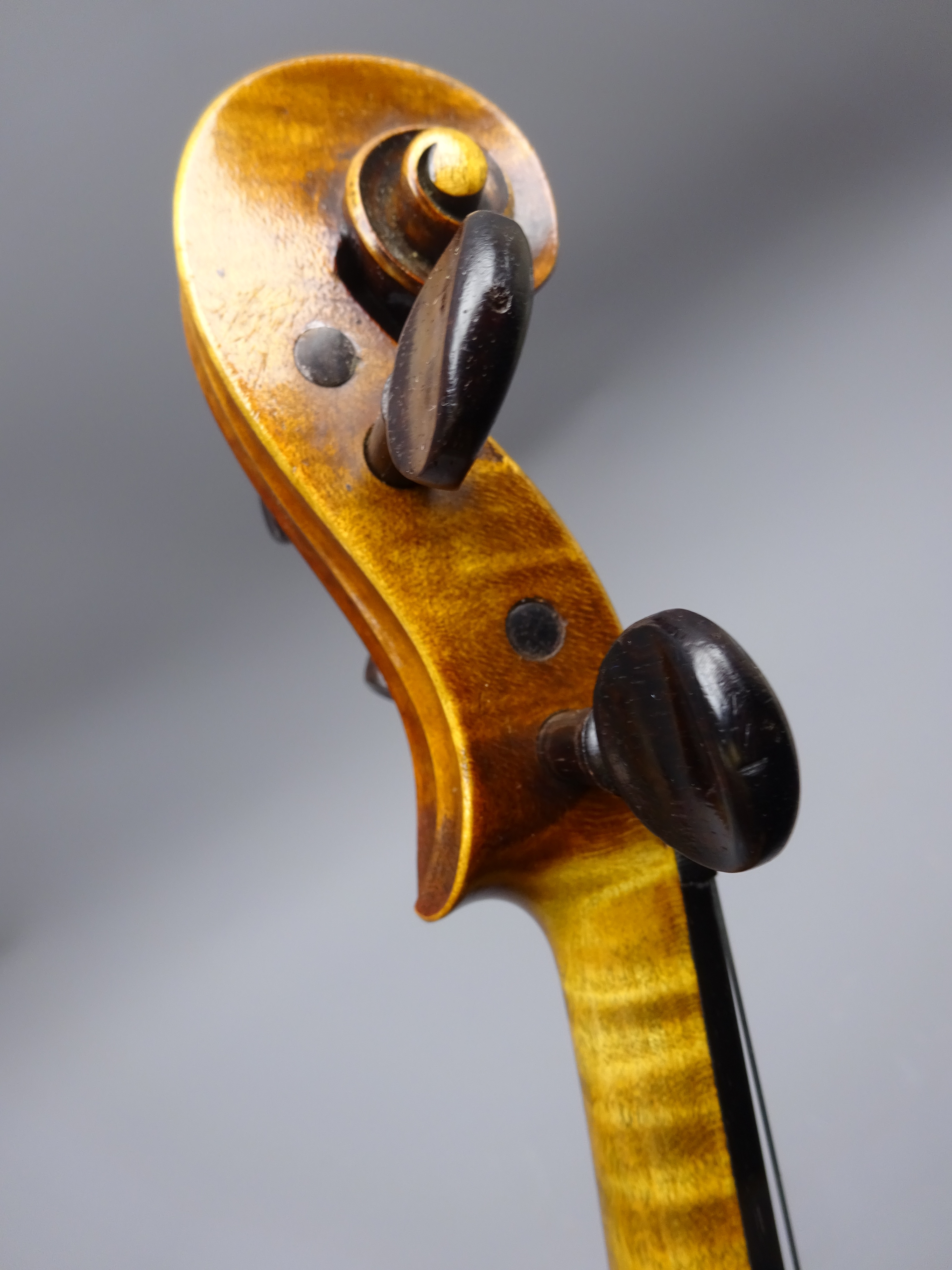Late 19th century German violin c1890 with 36cm two-piece maple back and ribs and spruce top, - Image 11 of 15