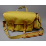 Billingham Khaki Canvas & tan leather camera bag with padded inserts,