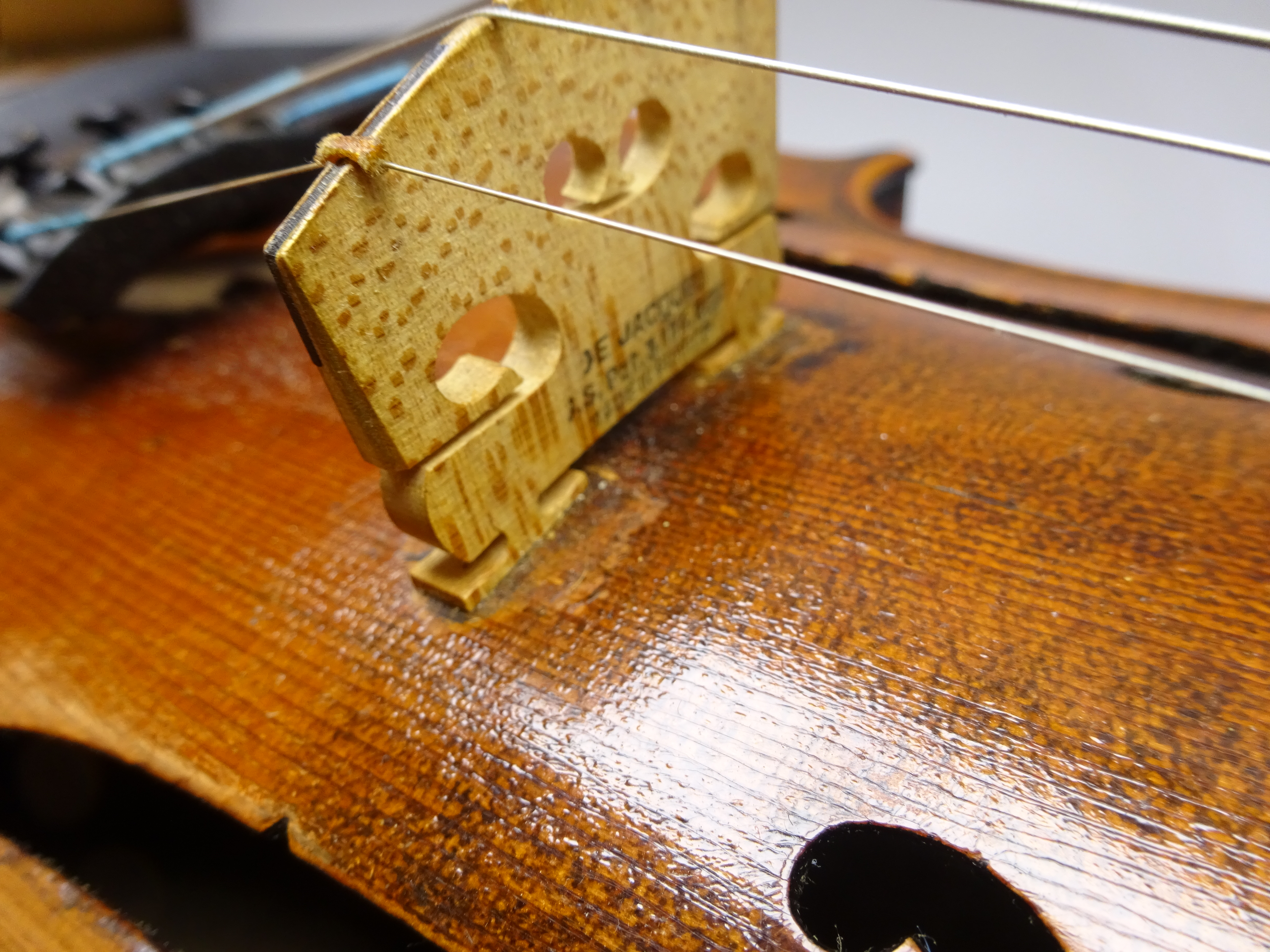 Late 19th century German violin c1890 with 36cm two-piece maple back and ribs and spruce top, - Image 12 of 15