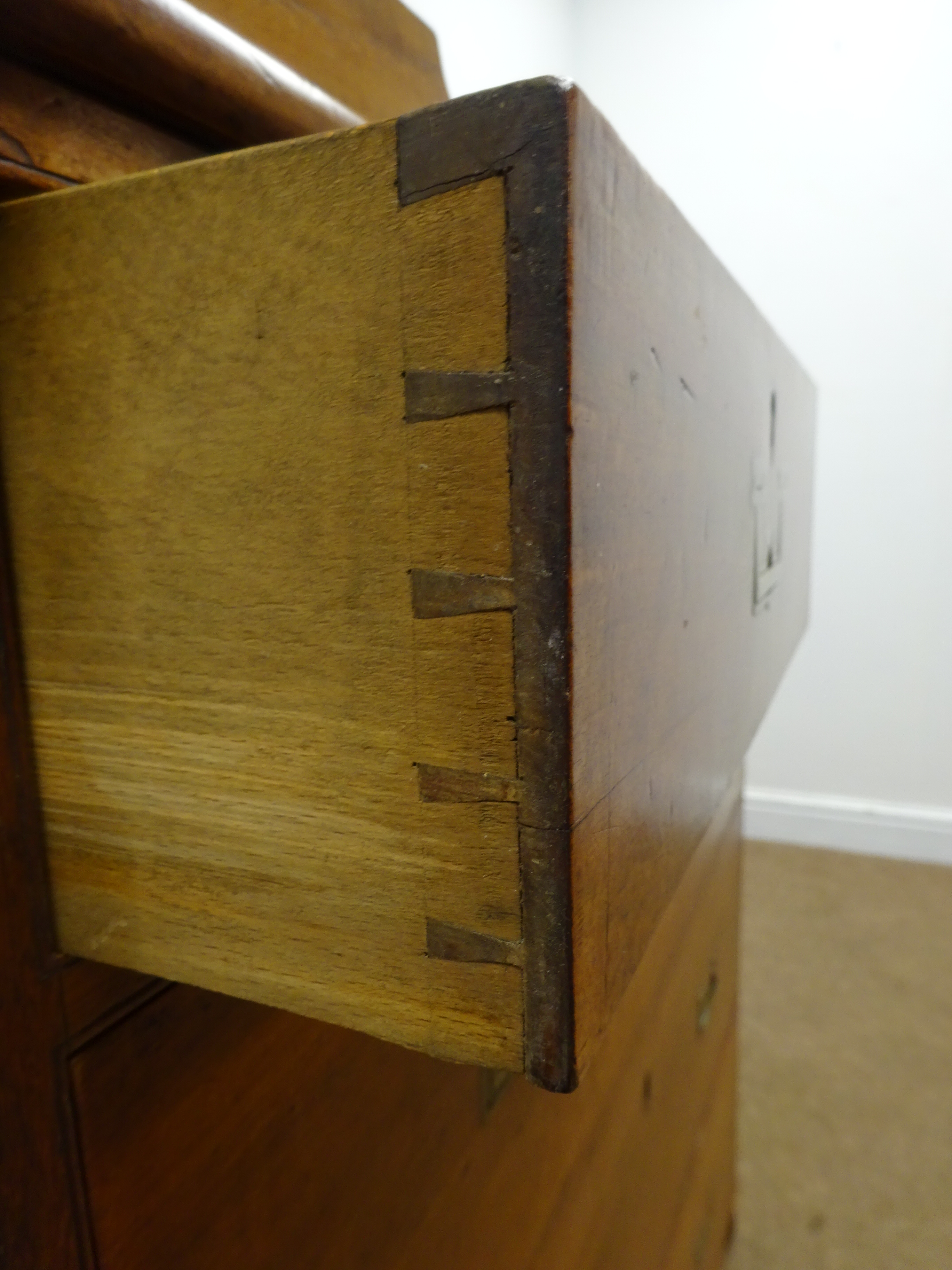 19th century teak two section Naval campaign chest, - Image 5 of 6