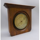 Edwardian Aneroid barometer, circular silvered dial marked F.J.Gould Optician 50 Cherry St.