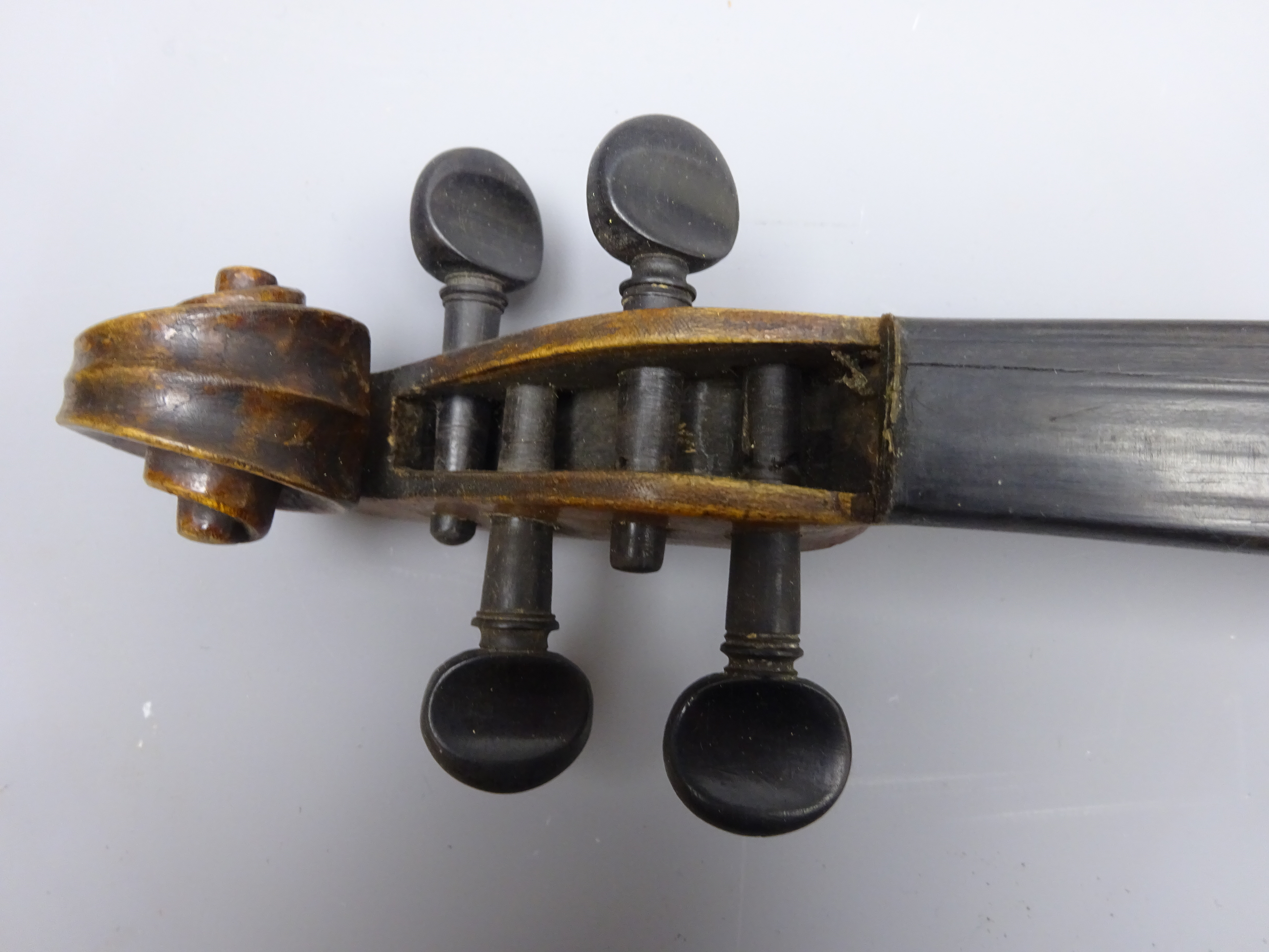 Late 19th century German violin with 36cm two-piece maple back and ribs and spruce top, - Image 5 of 8