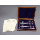 Set of six 20th century Twaddell glass Hydrometers with Kew Certificates of Examination dated 1918,