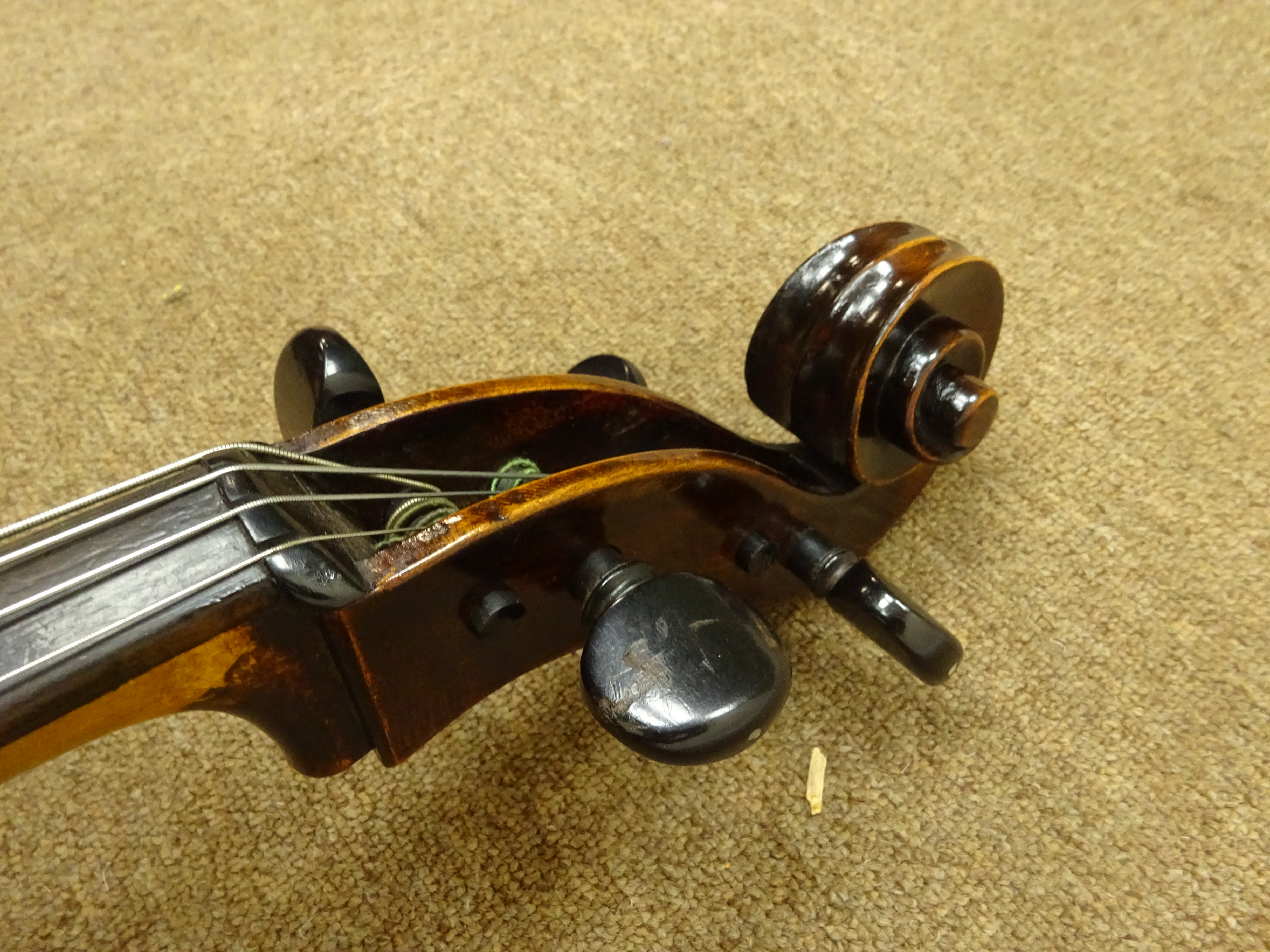 Early 20th century French Mirecourt cello with 76cm two-piece maple back and ribs and spruce top, - Image 6 of 12