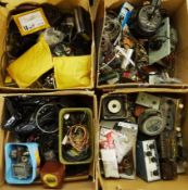 Quantity of communication equipment spare parts, components, part units, morse keys, cables,