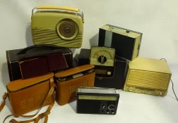 Eight portable and mains radios - Philco, two Murphy with carrying cases,