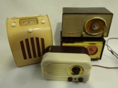 Four bakelite cased mains radios - Eveready, Ferguson 203,