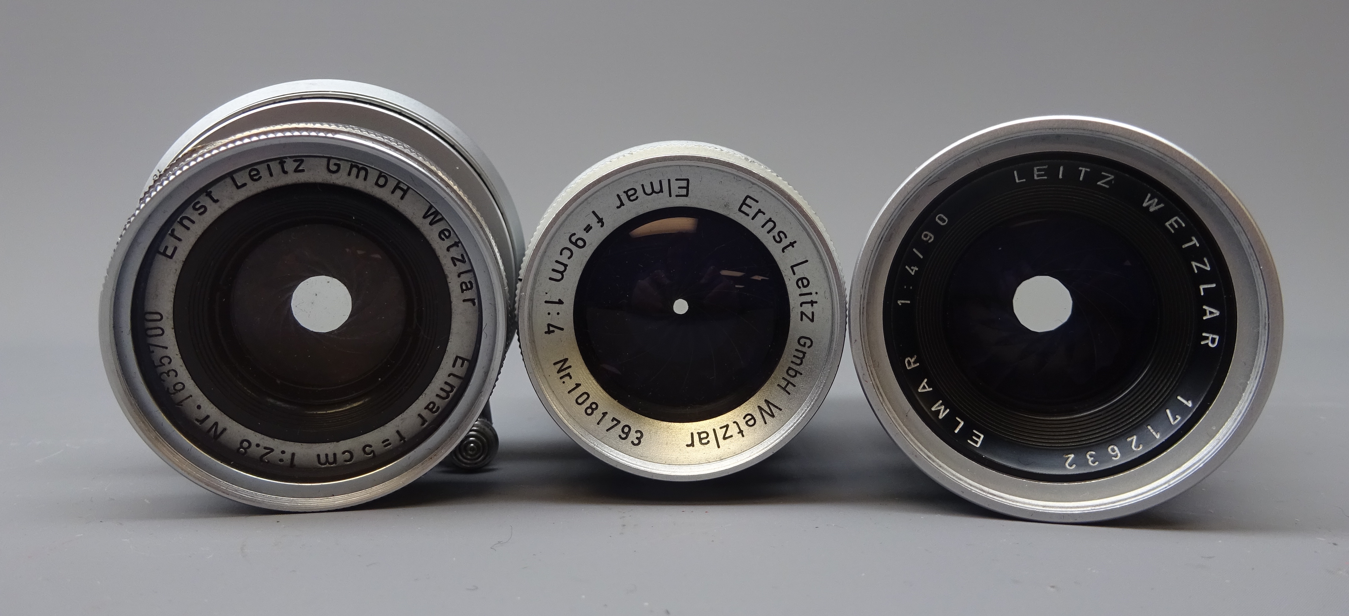 Ernst Leitz Elmar lenses - f=9cm 1:4 Nr.1081793, f=5cm 1:2.8 Nr. - Image 3 of 5