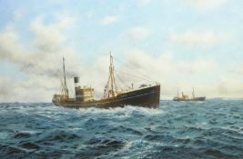 David C Bell (British 1950-): Hull Trawler 'Cape Mariato H364' in open waters,