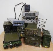 Ex-military communication equipment including Signal Corps Frequency Meter,