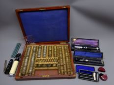 Edwardian Opticians sight testing set containing approx.