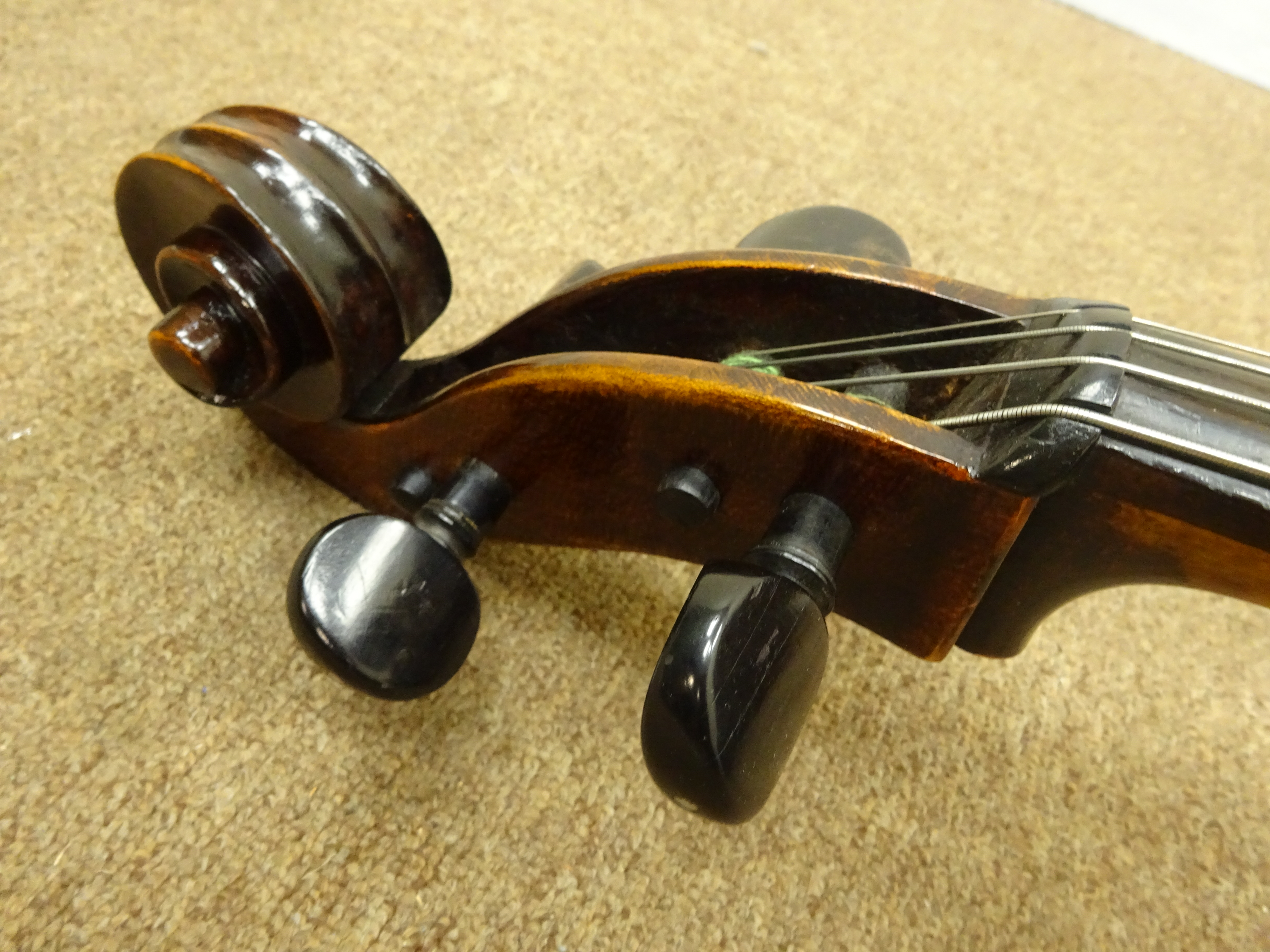 Early 20th century French Mirecourt cello with 76cm two-piece maple back and ribs and spruce top, - Image 5 of 12