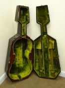 Late 19th/early 20th century ebonised pine cello case by W.E.