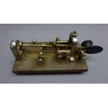 Chromed Morse Code key by Vibroplex of New York, on rectangular base with three rubber feet, L20cm,