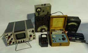 Assorted test meters and testing equipment including oscilloscope, Wireless Procedure Training Set,