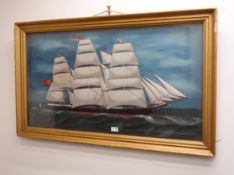 Large late 19th century Diorama of the three masted sailing ship Montgomery Castle of Liverpool,