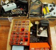 Quantity of communication equipment spare parts, components, part units, morse keys,