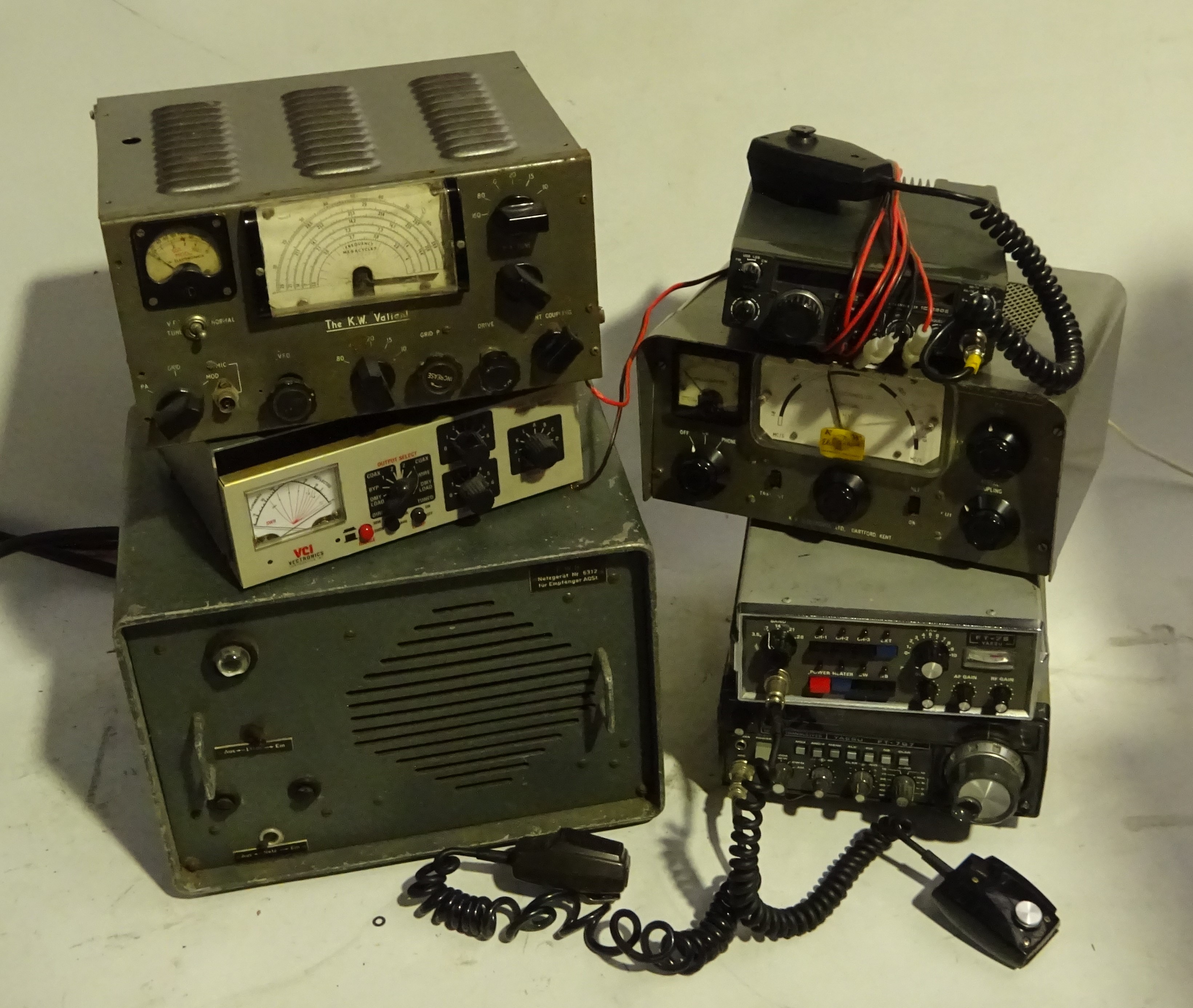 Communication equipment including Yaesu FT-707 and FT075 Transceivers, K.W.