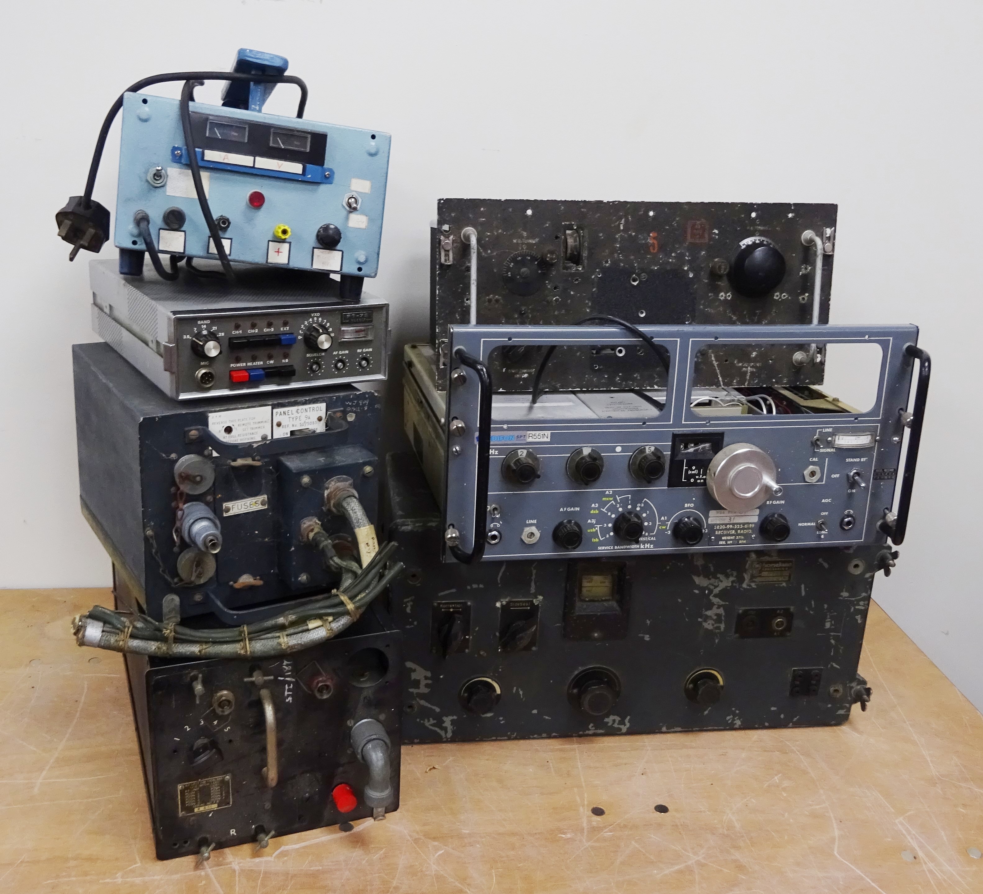 Communication equipment including Redifon R551N, RF Unit 24B, Air Ministry Panel Control Type 9A,