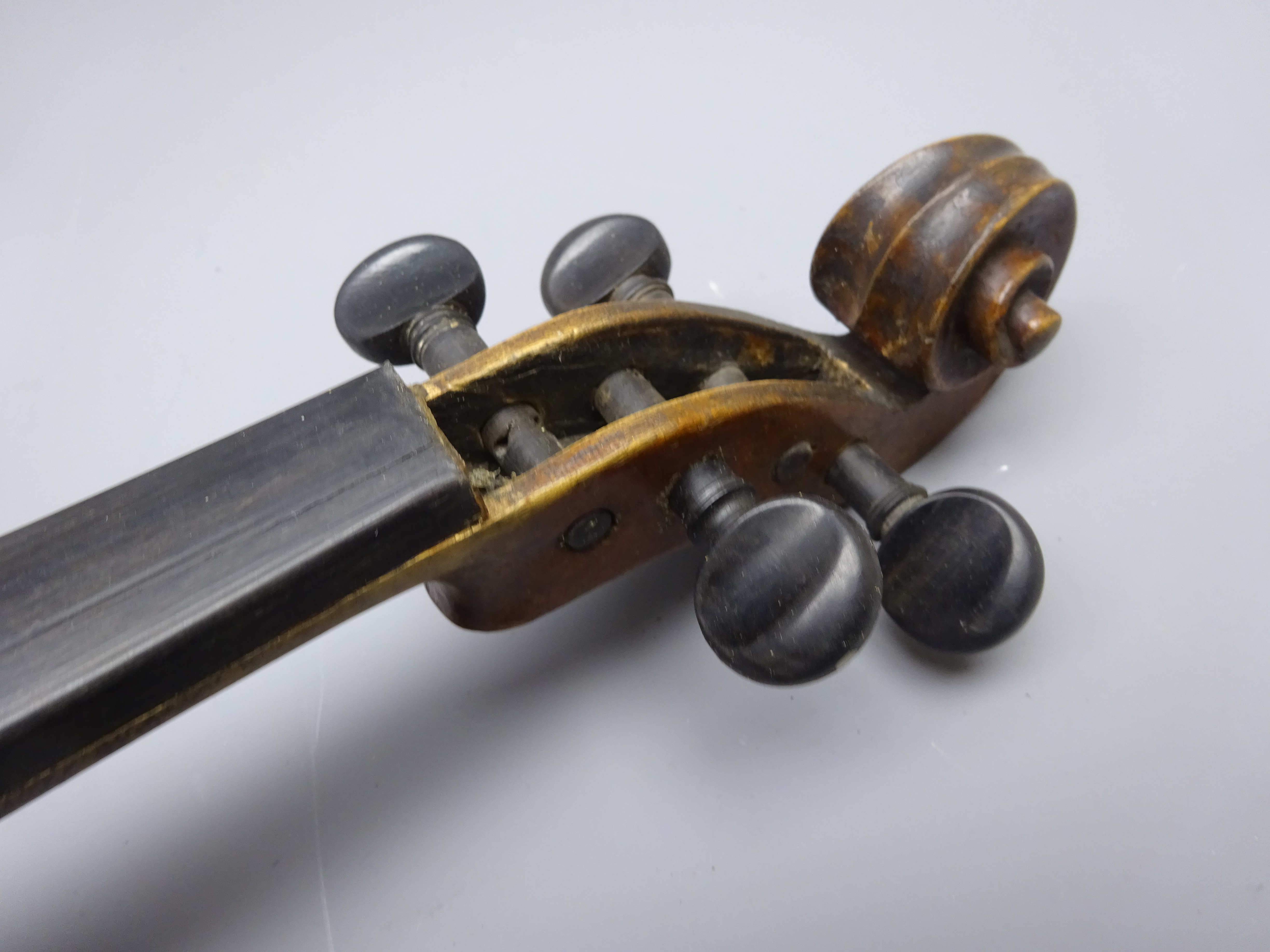 Late 19th century German violin with 36cm two-piece maple back and ribs and spruce top, - Image 6 of 8