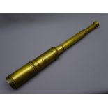 19th century brass four-drawer telescope, inscribed Newton Brothers Hull,