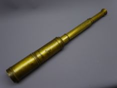 19th century brass four-drawer telescope, inscribed Newton Brothers Hull,