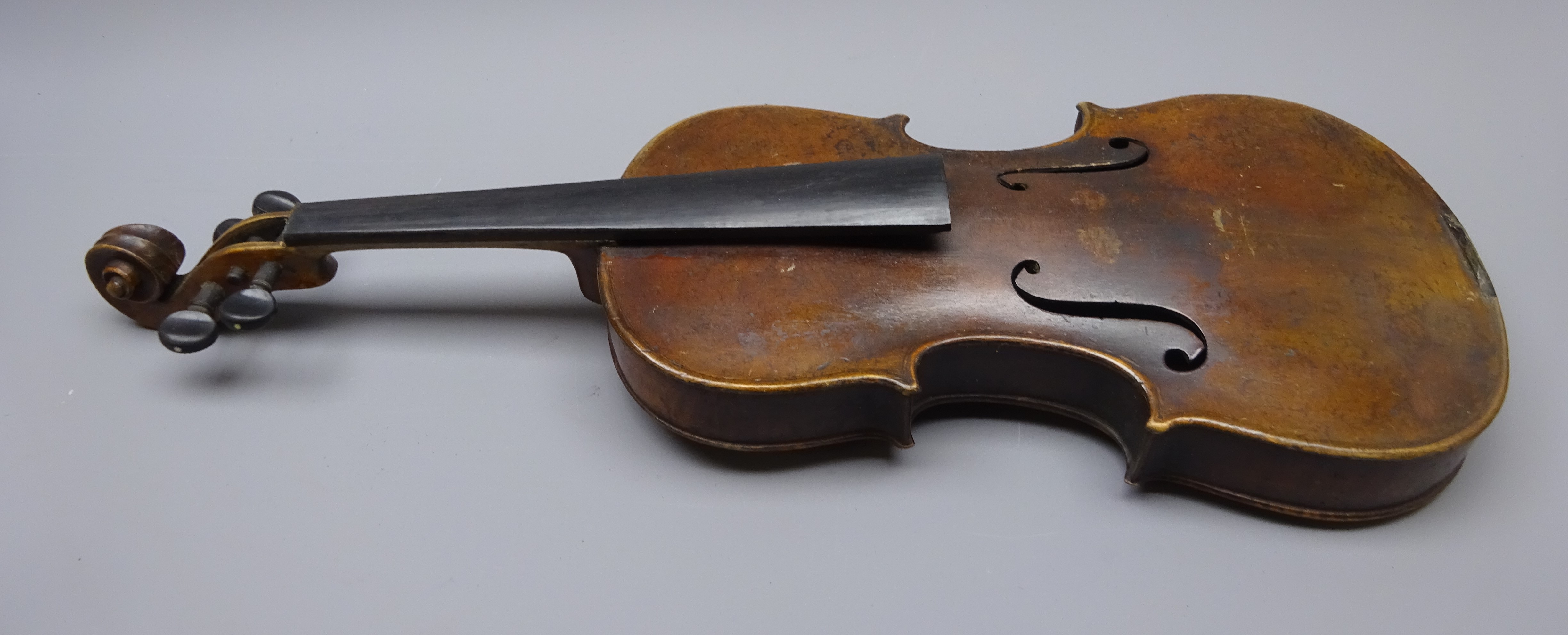 Late 19th century German violin with 36cm two-piece maple back and ribs and spruce top, - Image 3 of 8
