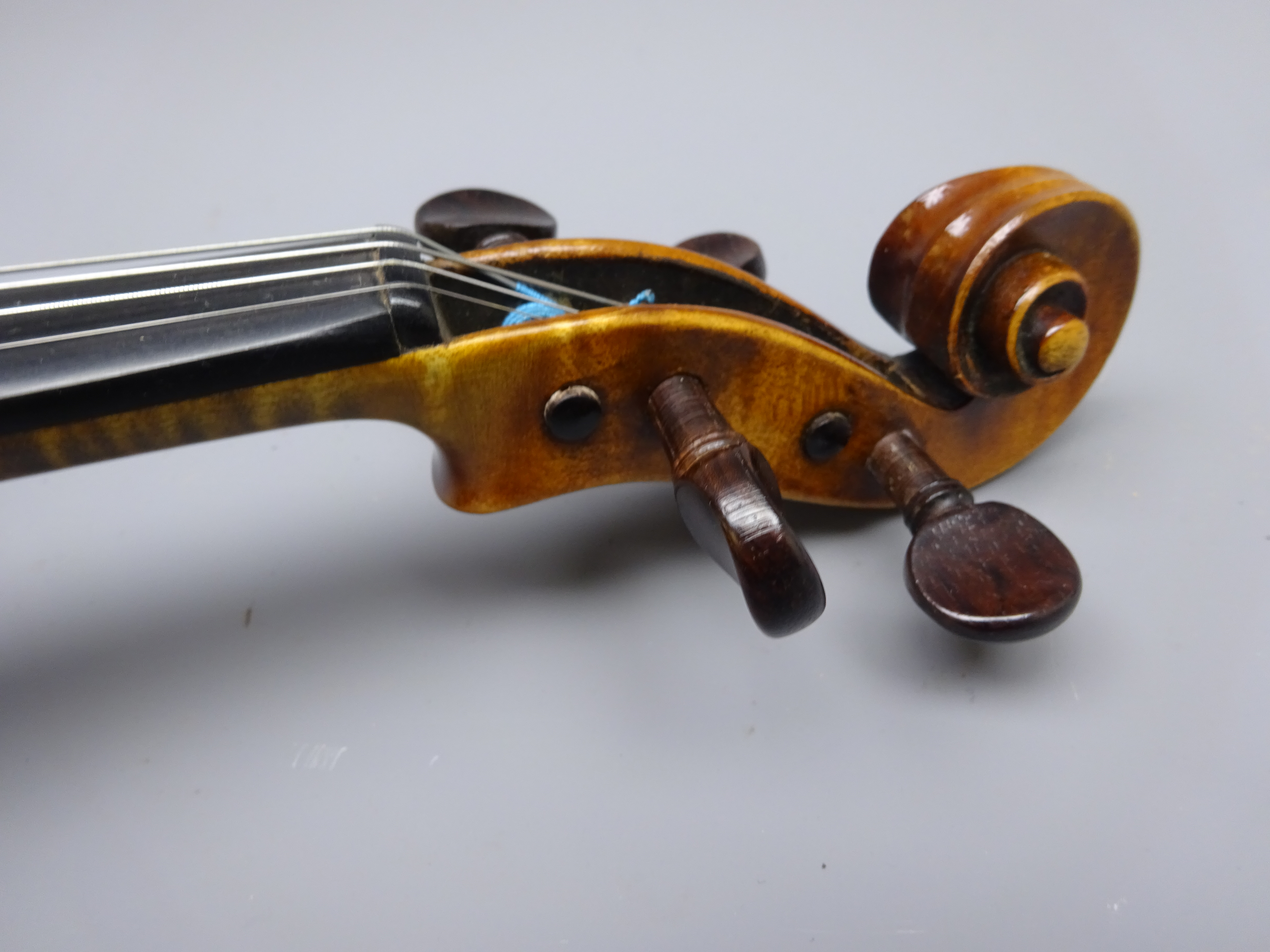 Late 19th century German violin c1890 with 36cm two-piece maple back and ribs and spruce top, - Image 5 of 15