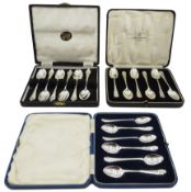 Set of six silver coffee spoons by Josiah Williams & Co,