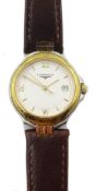 Longines ladies stainless steel and gold-plated wristwatch model L5 146 3, no 27567167,