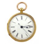 Victorian 18ct gold key wound chronograph pocket watch by Samuel & Rogers Chester 1874 no 3128 with