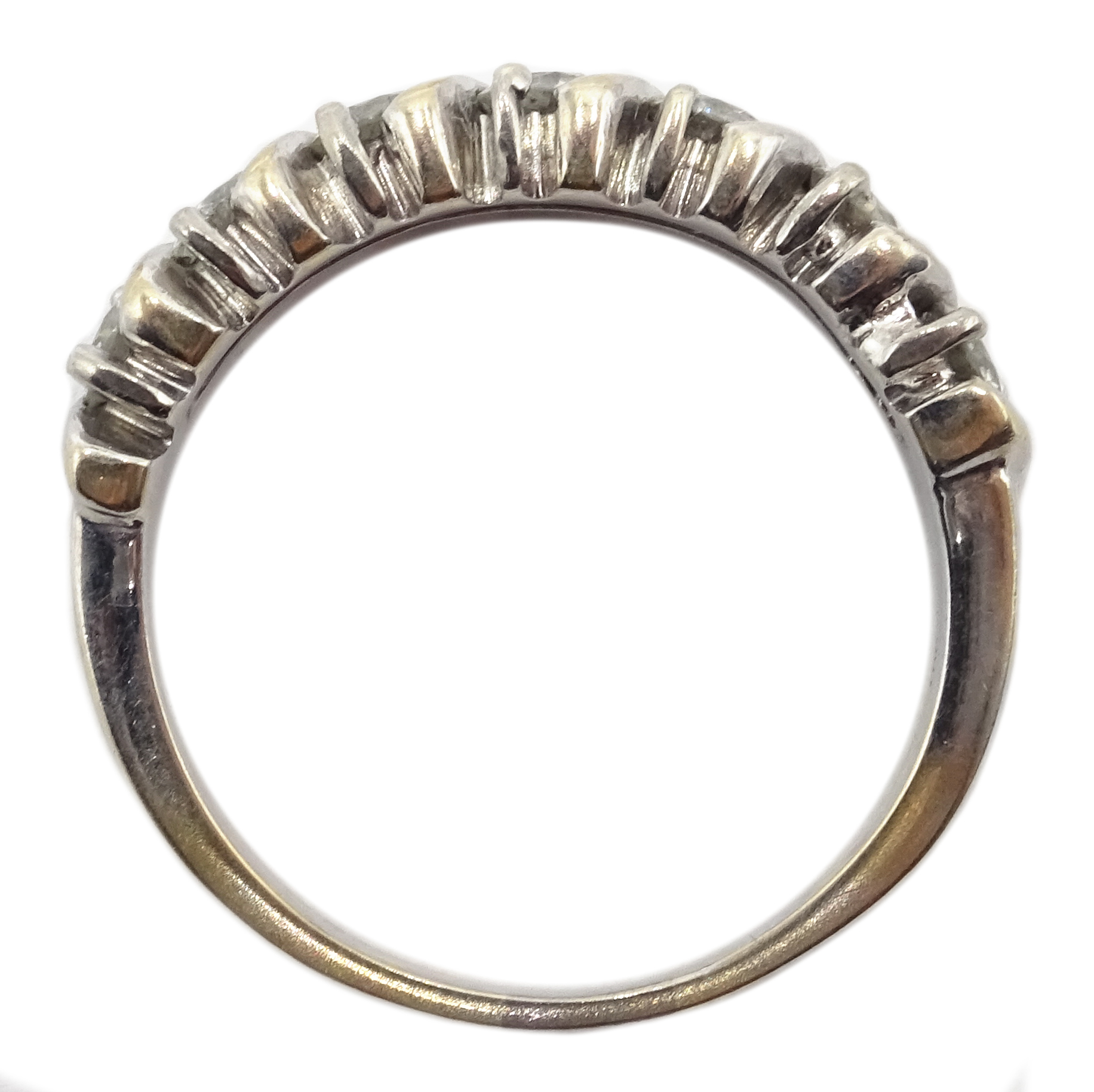 18ct white gold seven stone, round brilliant cut diamond fancy half eternity ring, stamped 750, - Image 3 of 3