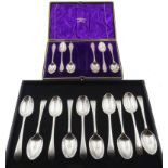 Ten Edwardian silver teaspoons, Old English pattern by Atkin Brothers,