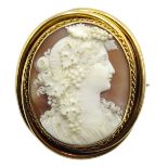 Victorian gold mounted cameo brooch,