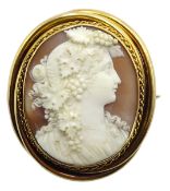 Victorian gold mounted cameo brooch,