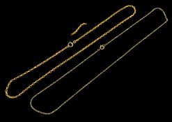 Victorian gold chain link necklace and one other both stamped 9ct, approx 10.