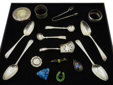 George III silver tea caddy spoon by John Thornton, Birmingham 1814,