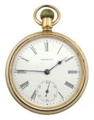 Waltham Traveler 14ct gold-plated pocket watch,