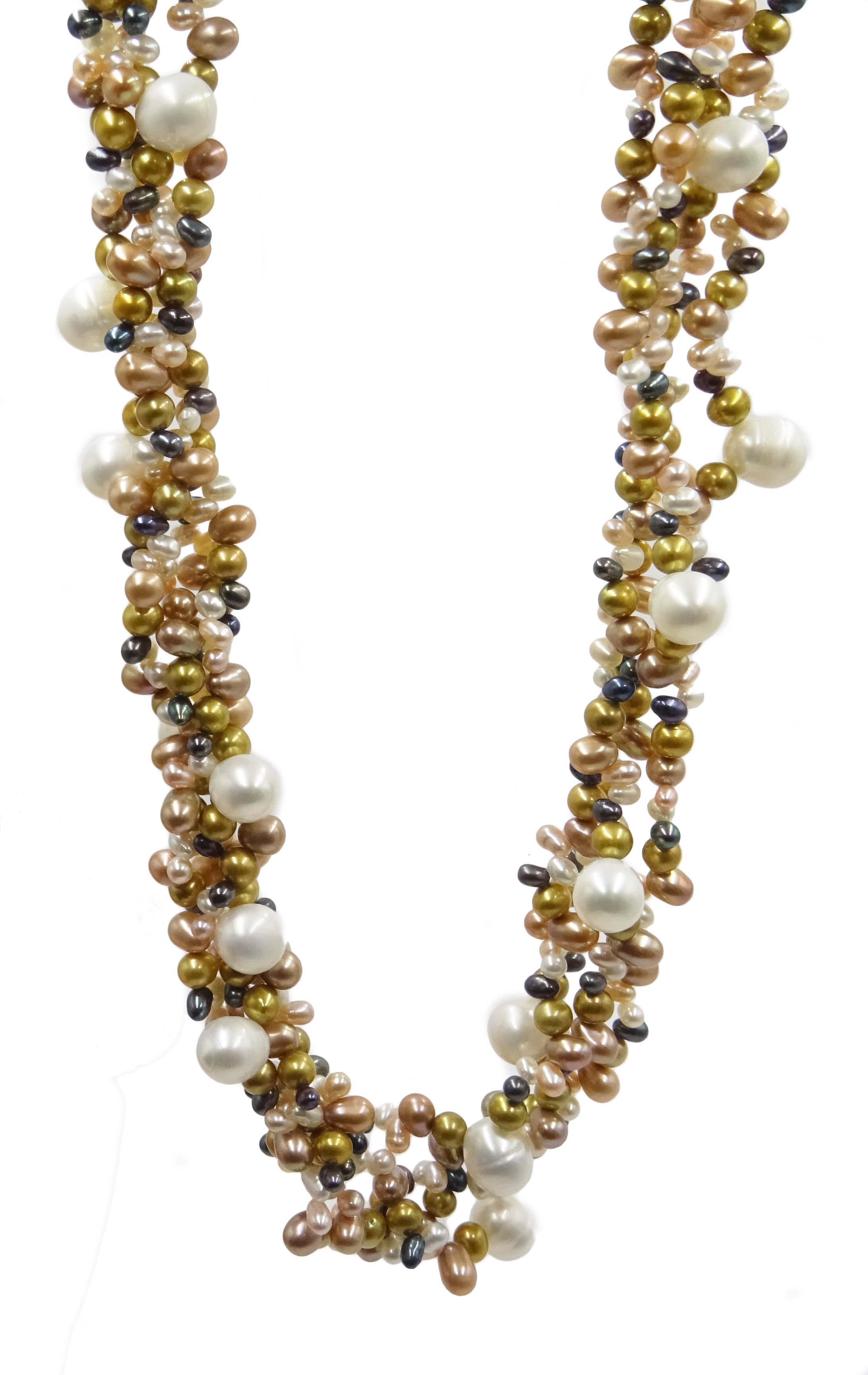Four strand multi coloured cultured pearl necklace Condition Report Length = 47cm