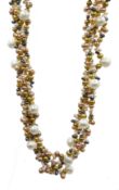 Four strand multi coloured cultured pearl necklace Condition Report Length = 47cm