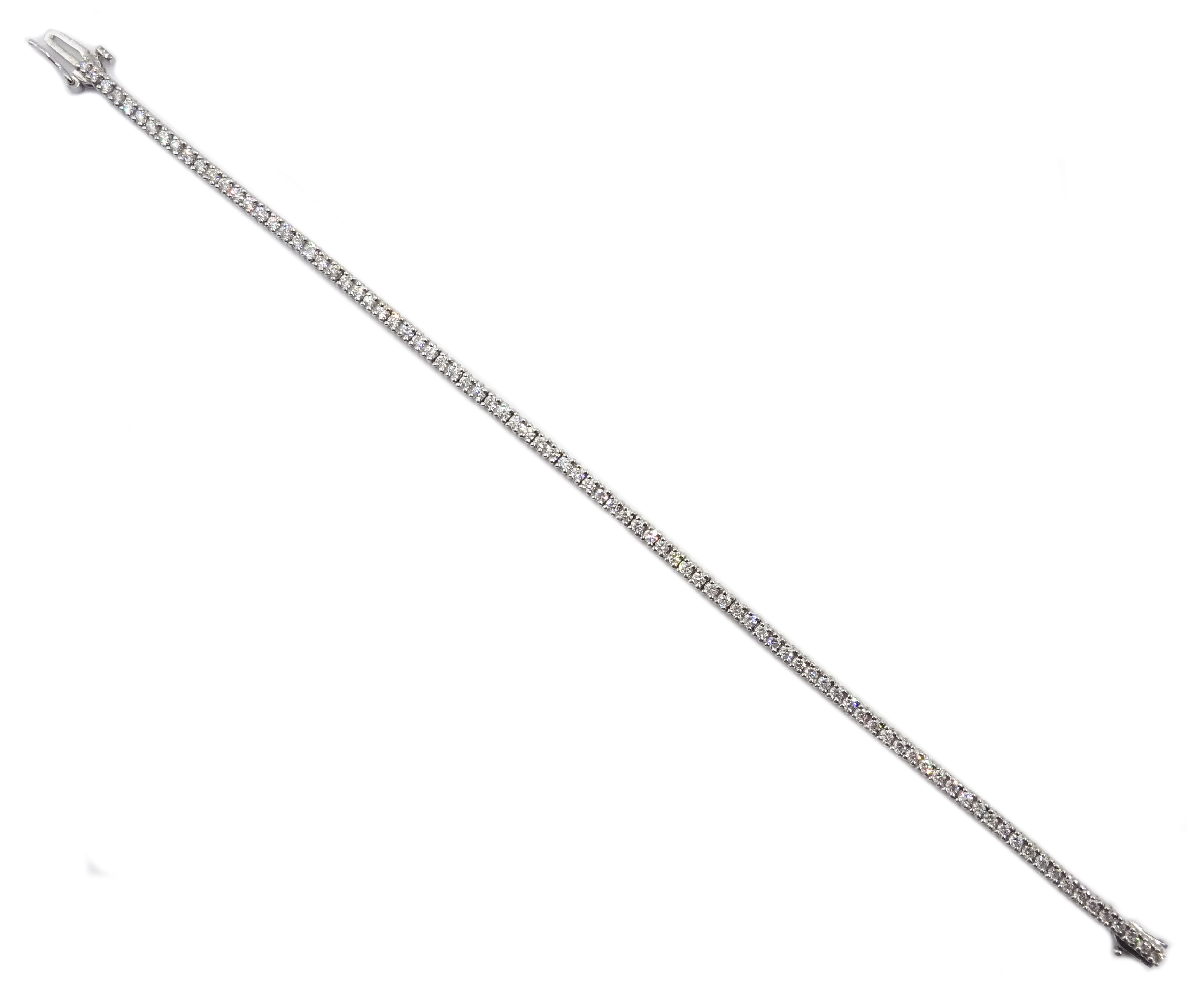 18ct white gold diamond line bracelet, - Image 3 of 3